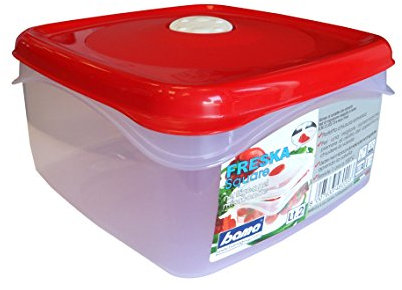 bama Barattolo Contenitore QUADR.FRESKA 2LT 18x18x10h, Multicolor, 2 l