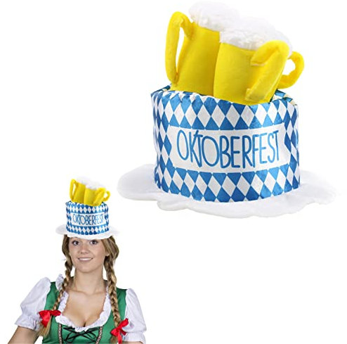 Bavarian Beer Hat Perfect for German Oktoberfest Stag Night or Any Fancy Dress Party (Pack of 1)
