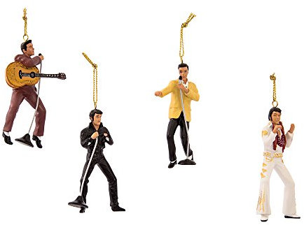 Kurt S. Adler Elvis Presley Ornament-Geschenkset, 4-teilig, 6,3 cm