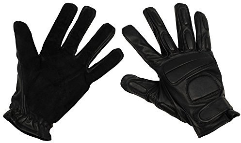 MFH Lederhandschuhe mit Polsterung Motorrad Handschuhe Bikerhandschuhe Schwarz S-XXL (L)