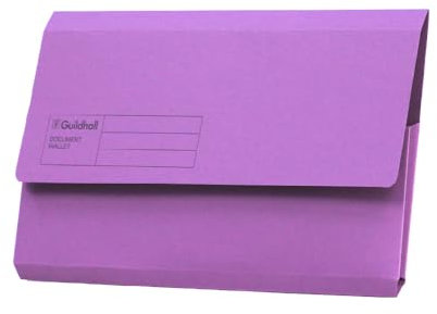 Exacompta Guildhall Document Wallets, 285 gsm, Foolscap - Violet, Pack of 50