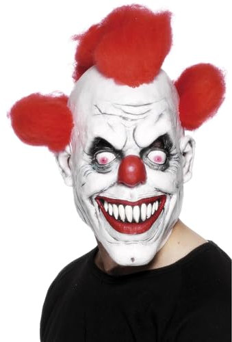 Smiffys Maschera 3/4 da clown con capelli, latex