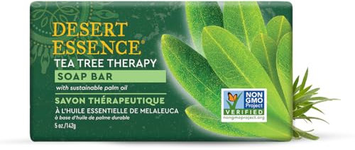 Desert Essence Jabón orgánico para barra de árbol de té, 5 onzas
