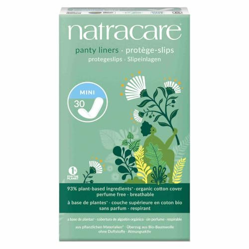 Natracare - Salvaslips Mini - Producto Natural - Ideal para Uso Diario y Pieles Sensibles - Corte Recto y Capa Superior de Algodón Transpirable - Suaves y Absorbentes - 30 Protectores