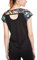icyzone Damen Sport T-Shirt Kurzarm Laufshirt Rückenfrei Fitness Oberteile Gym Yoga Top (M, Fantastic/Black)