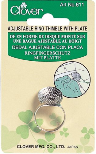 Bulk Buy: Clover Fingerhut Ring mit Platte, verstellbar 611 (3er Pack)