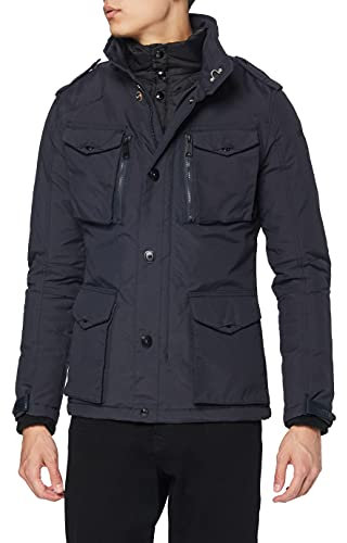 Schott NYC Homme Field Veste, Bleu (Marine), S EU