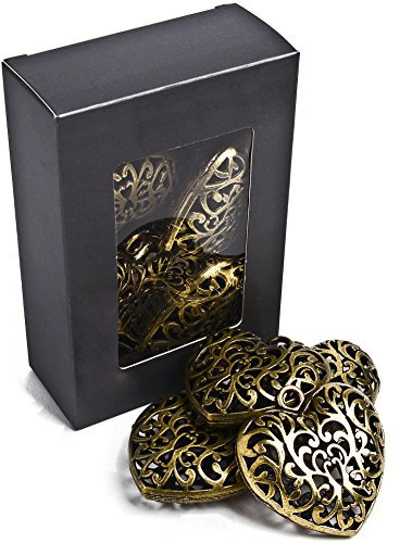 Dadeldo Herzen Deko 4er Set Metall 50mm Gold Streudeko Tischdeko Bastel Kreativ