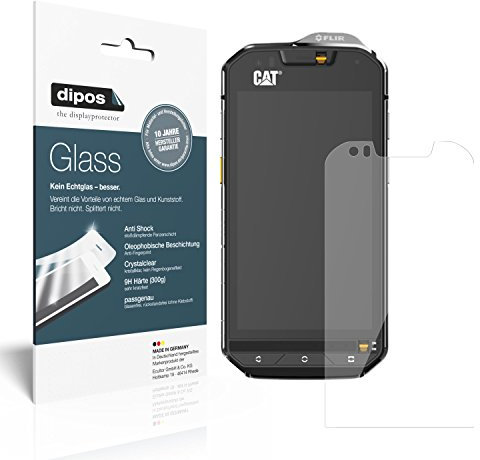 dipos I 2X Displayschutz klar kompatibel mit CAT S60 Schutzfolie 9H Anti-Shock