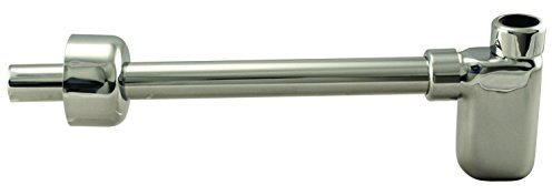 Westbrass D4053-1-05 x 1-1/4 Flat Euro Trap with High Box Flange, Polished Nickel