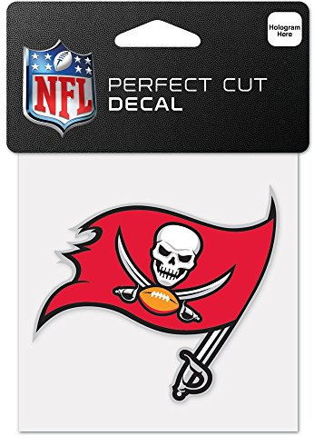 Wincraft NFL Tampa Bay Buccaneers 63095014 Farbaufkleber, perfekt geschnitten, 10,2 x 10,2 cm, Schwarz