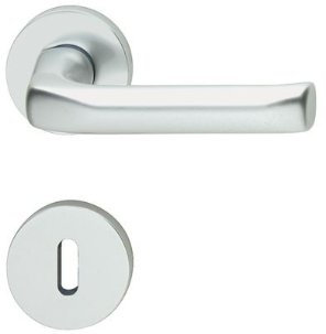 HOPPE Türdrückergarnitur für den Wohnbereich Aluminium silberfarben eloxiert Typ London 113/42KV/42KVS WC - Garnitur ohne Schauscheibe