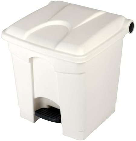 Probbax Kunststoff-Tretabfallsammler - 30 Liter Volumen - weiß Treteimer