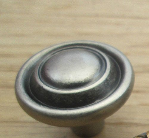 Ironmongery World® Elden Ringed Cast Iron Decorative Cupboard Kitchen Drawer Cabinet Door Pull Handle Knob | Antique Iron | 30mm