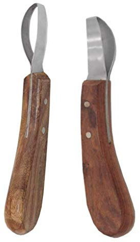 AMKA Schlaufenhufmesser Rinnmesser mit Holzgriff Farrier Loop Knife
