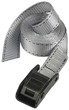Master Lock 3112EURDAT Gepäckgurt mit Zamak legierten Bügel, Grau, 5 m x 25 mm Gurt, Einheitsgröße