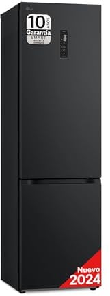 LG GBV5250DEP - Frigorífico Combi, Nevera 2 Puertas, Door Cooling+, Clasificación D, Capacidad de 419L, Serie 500, 2m, Acero Negro-Grisáceo Mate