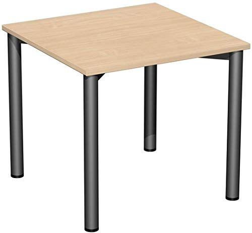 Gera Möbel 4 Fuß Flex Schreibtisch, Holzdekor, buche/anthrazit, 80 x 80 x 72 cm