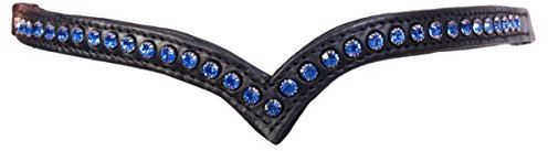 Karlslund Stirnband Browband 1 Row Crystals, Black Blue, k3221-6-blu
