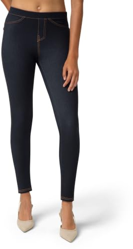No nonsense Women's Stretch Denim Leggings With Pockets, Dark Denim, Medium