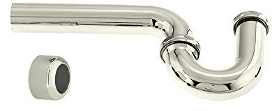 Westbrass D400-1-05 x 1-1/2 P-Trap with High Box Flange, Polished Nickel