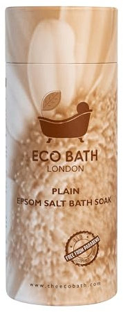 Eco Bath London Plain Epsom Salt Bath Soak - Tube 1kg, 100% Pure Epsom Salt, Magnesium Bath Salts for Skin Care