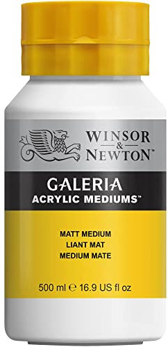Winsor & Newton 3050821 Galeria Mattes Medium 500 ml Topf, erhält die Leuchtkraft der Farbe und verbessert transparenz