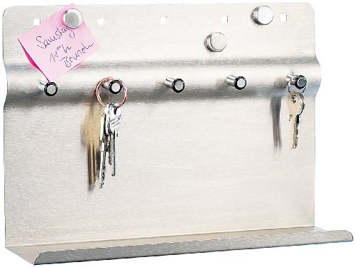 infactory Schlüssel- und Memo-Bord aus Edelstahl (Schlüsselkasten)