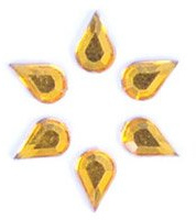 Trimits B6040/4 | Gold Acrylic Teardrop Glue On Jewels | 4mm x 6mm | pack of 100
