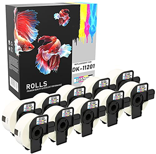 Prestige Cartridge DK11201 Adress-Etiketten kompatibel zu Brother P-Touch QL-550/QL-560/QL-570/QL-1050, 29 mm x 90 mm, 10 Rollen, weiß