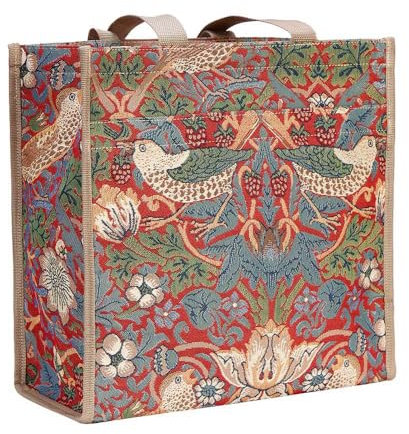 Signare Tapisserie Einkaufstasche, Shopper, Tragetasche, Shopper Damen Groß, Umhängetasche Damen (Erdbeerdieb Rot)