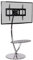 Duronic TV Stand Chrome & Glass Stand for 30” -80” Flat Screen Television LCD/LED/OLED/QLED, With Tilt & Swivel, VESA Up to 600x400, Capacity, With Media Shelf (TVS3F1)