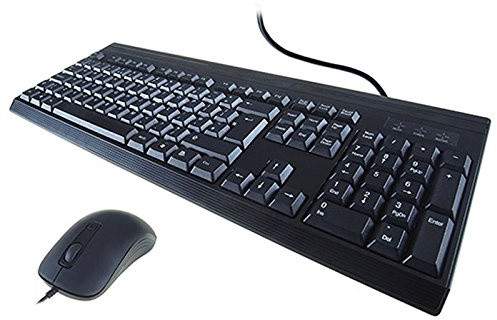 kenable KB235 USB 4 Button Mouse & QWERTY Keyboard Kit School/Office/Home