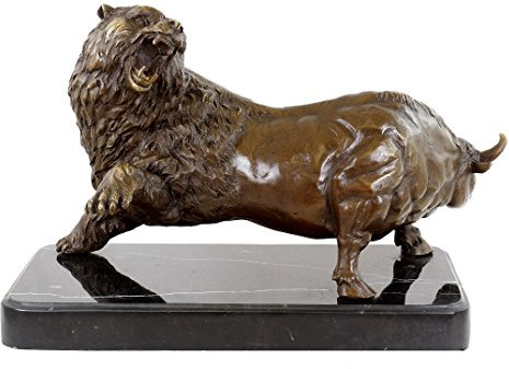 Moderne Kunst Skulptur - Bulle & Bär - Trader Bronze - Börsenfigur - Martin Klein - Trading Aktien Kurse - Statuen online kaufen - Bürodeko für Innen