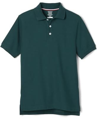 French Toast Unisex Kids Short Sleeve Pique (Standard & Husky) Polo Shirt, Hunter Green, S