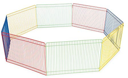 Prevue Pet Products Multi-Color Small Pet Playpen - Small Animal Pen for Rabbits, Guinea Pigs, Hamsters, Tortoises, Bunny Enclosure, Easy to Assemble, Indoor & Outdoor Play - Multi-Color