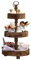Loberon Etagere Beauvais, 3-stöckig, gedrechselter Mittelfuß, mit Tragegriff, antiker Stil, Dekoration, Tischdeko, Wohn-Accessoire, Tannenholz, Stahl, braun