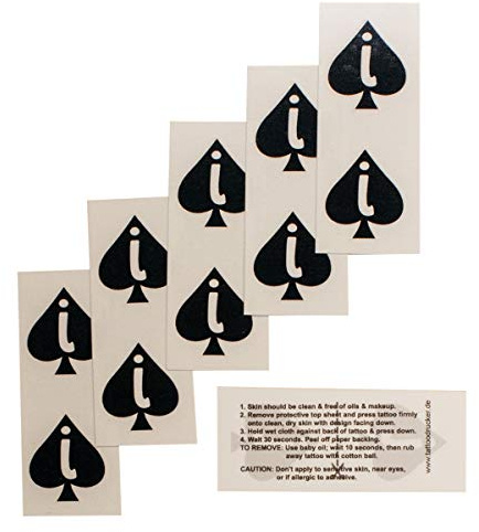 10 Mini Jack of Spades Tattoos in black- small QoS (10)