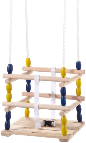 Happy People 73210 - Gitterschaukel Kleinkind Wetterfest max. 40 kg Babyschaukel Schaukelsitz Outdoor Kinder Baby aus Holz