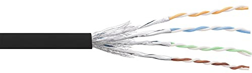 InLine 76499S Patchkabel Cat.6 S/FTP (PiMf), schwarz, AWG27, PVC, CU, 100m