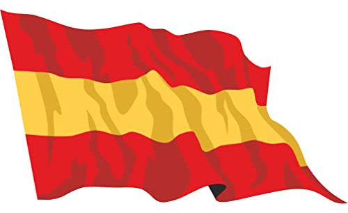 Indigos UG Auto Aufkleber Spanien 10 cm - wehend - LS162 - Autoaufkleber Fahne - Sticker Flagge - Heckscheibe, Spoiler, Tuning - UV-beständig und selbstklebend