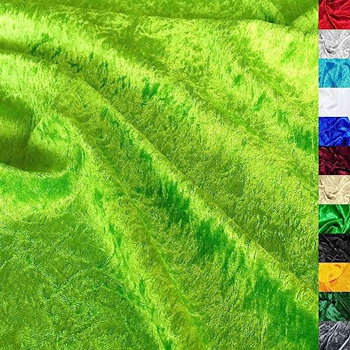 TOLKO 1m Pannesamt Stoff Meterware | glänzender Stretch Samt 145cm breit für Vorhänge Gardinen Bühne Kostüm Kleid Bekleidung | Pannesamt-Dekostoff | Stoffe zum Nähen Meterware Dekorieren (Grün)