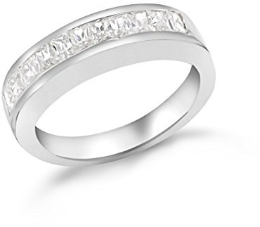 Tuscany Silver Damen-Ring 925 Sterlingsilber Zirkonia eckig Gr. 54 (17.2) 8.47.4540
