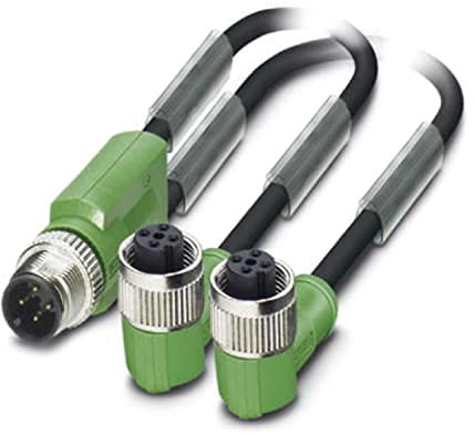 Phoenix Contact SAC-3P-M12Y/2X0.6-PUR/M12FR B konfektioniertes Sensorkabel 3-adrig, Buchse gerade / M12 Stecker gerade,