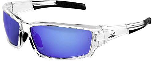 Bullhead Safety Eyewear Maki Glasses - Anti-Fog, Lightweight, Impact/Scratch Resistant, UV Blocking Sunglasses for Hunting/Shooting, Outdoor Sports, Construction, Ice Blue Mirror/Crystal Clear