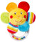 Fehn Rasselring Spielzeug Blume - Motorikspielzeug Greifling zum Rasseln, Fühlen, Spielen - Kuscheltier Babyspielzeug mit kuschelweichem Stoff - Spielzeug für Babys & Kleinkinder ab 0+ Monaten