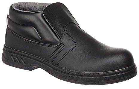 Portwest Bota Steelite Slip On S2, Tamaño: 48, Color: Negro, FW83BKR48