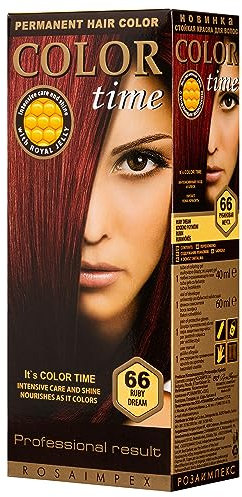 Color Time Tinte Permanente en Gel Color Sueño de Rubí 66| Enriquecido con Jalea Real y Vitamina C | Coloracion Permanente para el Cabello I 100 ML