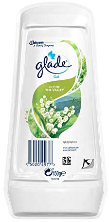 Glade Solid Gel Air Freshener, Odour Eliminator for Home & Bathroom, Lily of the Valley, 150g