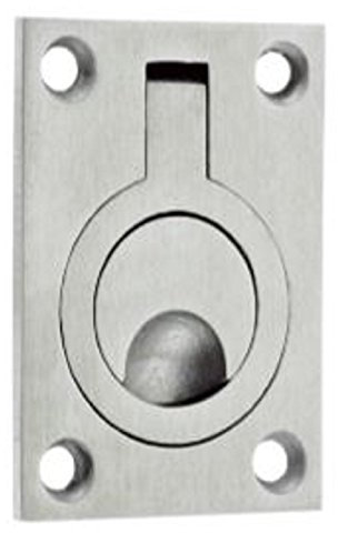 Solid Flush Ring Pull Handle 44mm x 62mm - Satin Stainless Steel